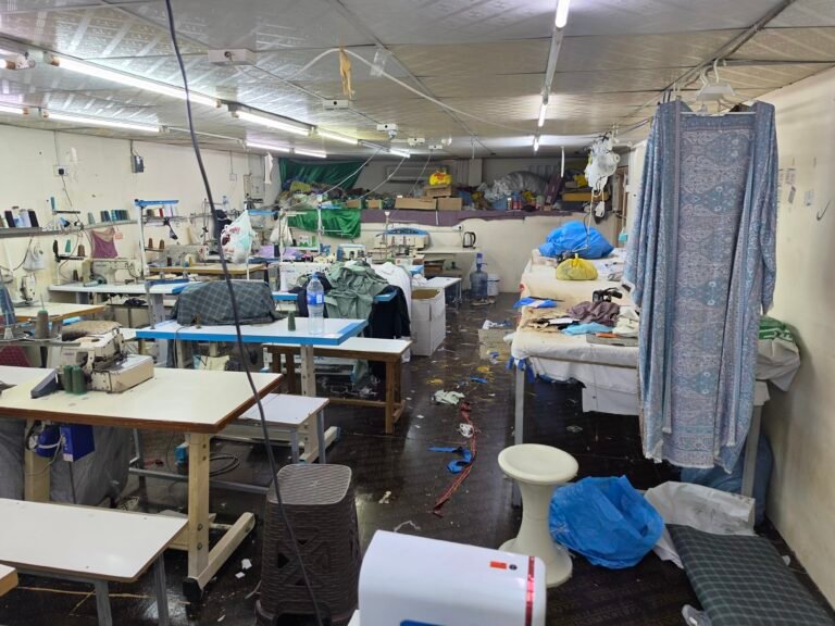 Uniform production in progress at the Al Husn Garments workshop